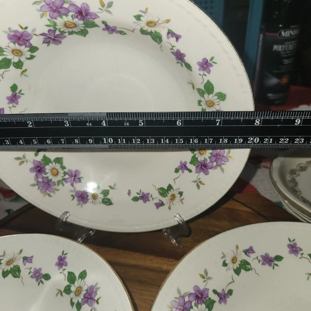 Set of 8 Homer Laughlin Eggshell Georgian Purple Floral Dessert Fruit Bowls USA